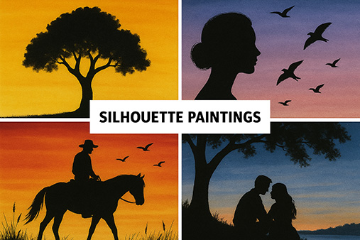 silhouette paintings